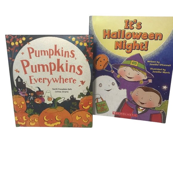 Pumpkins Pumpkins Everywhere & It's Halloween Night Children's Books Set of 2 - Picture 1 of 2